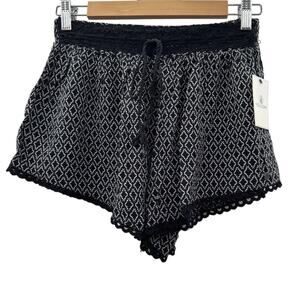 Volcom Black & White Simple‎ Things Jacquard Soft Knit Shorts Size S